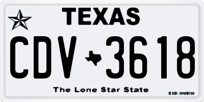 TX license plate CDV3618