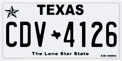 TX license plate CDV4126
