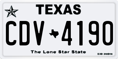 TX license plate CDV4190
