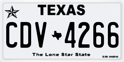 TX license plate CDV4266