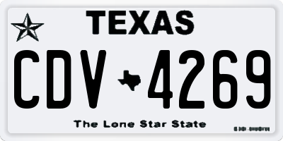 TX license plate CDV4269