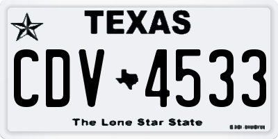 TX license plate CDV4533