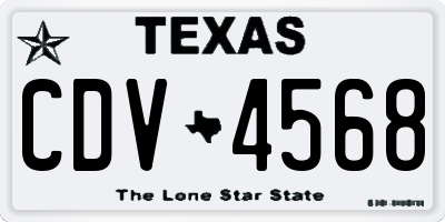 TX license plate CDV4568