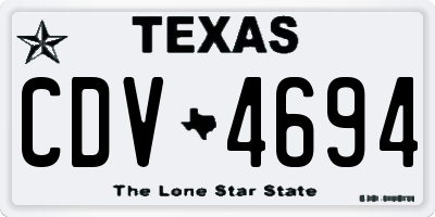 TX license plate CDV4694