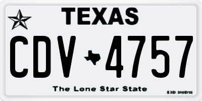 TX license plate CDV4757