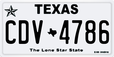 TX license plate CDV4786