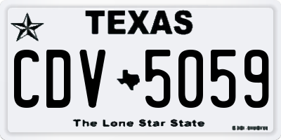 TX license plate CDV5059