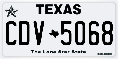 TX license plate CDV5068