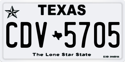 TX license plate CDV5705