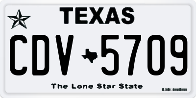 TX license plate CDV5709