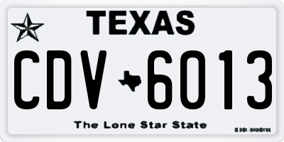 TX license plate CDV6013