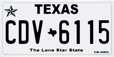 TX license plate CDV6115
