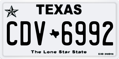 TX license plate CDV6992