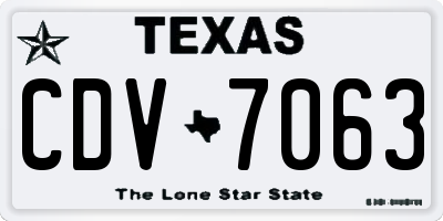 TX license plate CDV7063