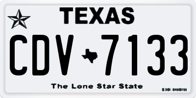 TX license plate CDV7133