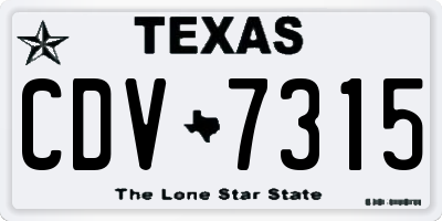 TX license plate CDV7315