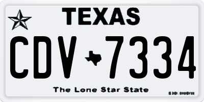 TX license plate CDV7334