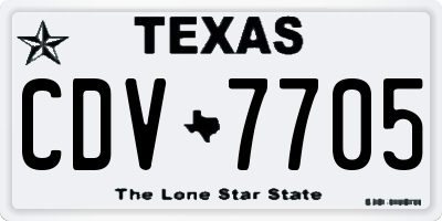 TX license plate CDV7705