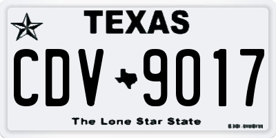 TX license plate CDV9017
