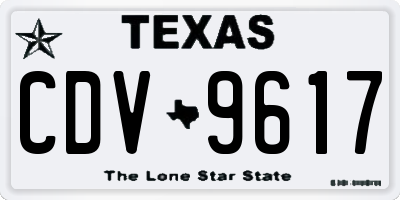 TX license plate CDV9617