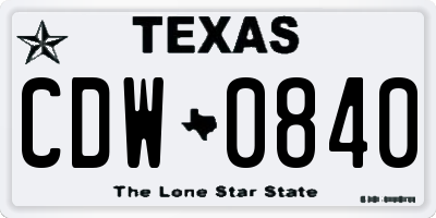 TX license plate CDW0840