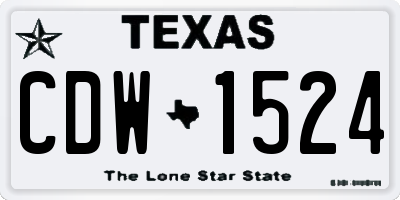 TX license plate CDW1524