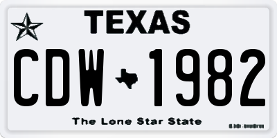 TX license plate CDW1982