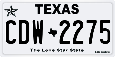 TX license plate CDW2275