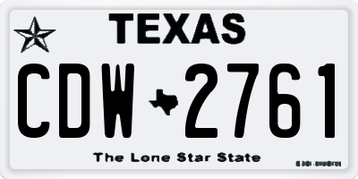TX license plate CDW2761