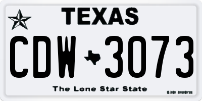 TX license plate CDW3073