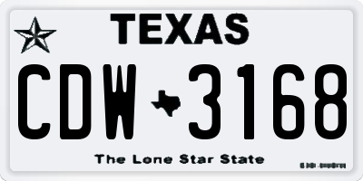 TX license plate CDW3168