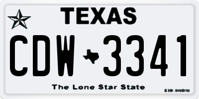 TX license plate CDW3341
