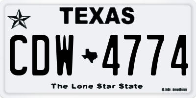 TX license plate CDW4774