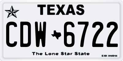 TX license plate CDW6722