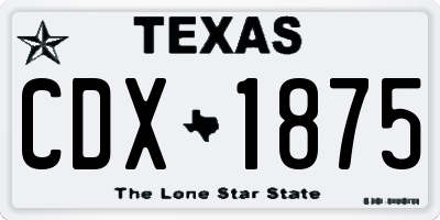 TX license plate CDX1875