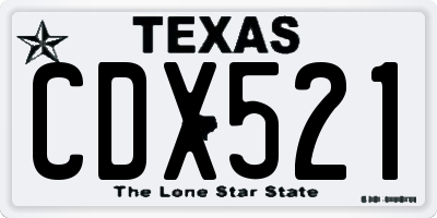 TX license plate CDX521