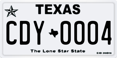 TX license plate CDY0004