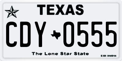 TX license plate CDY0555