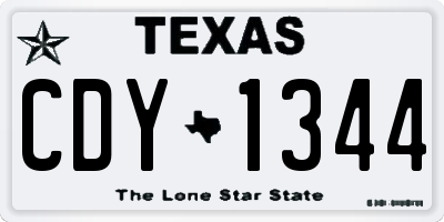 TX license plate CDY1344