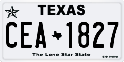 TX license plate CEA1827
