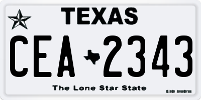 TX license plate CEA2343