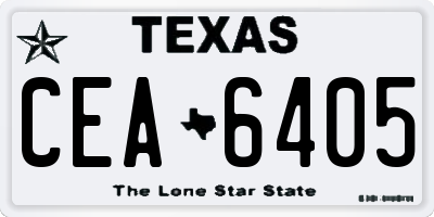 TX license plate CEA6405
