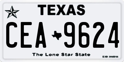 TX license plate CEA9624