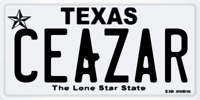 TX license plate CEAZAR