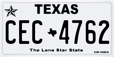 TX license plate CEC4762