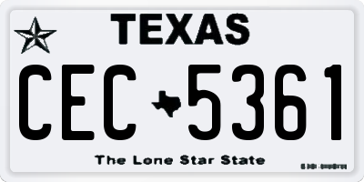TX license plate CEC5361