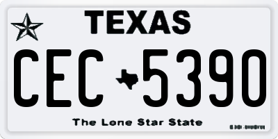 TX license plate CEC5390