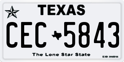 TX license plate CEC5843