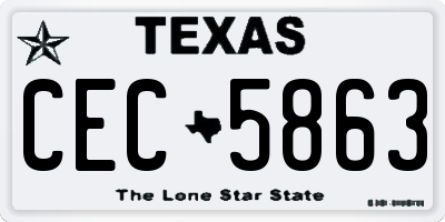 TX license plate CEC5863