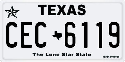 TX license plate CEC6119